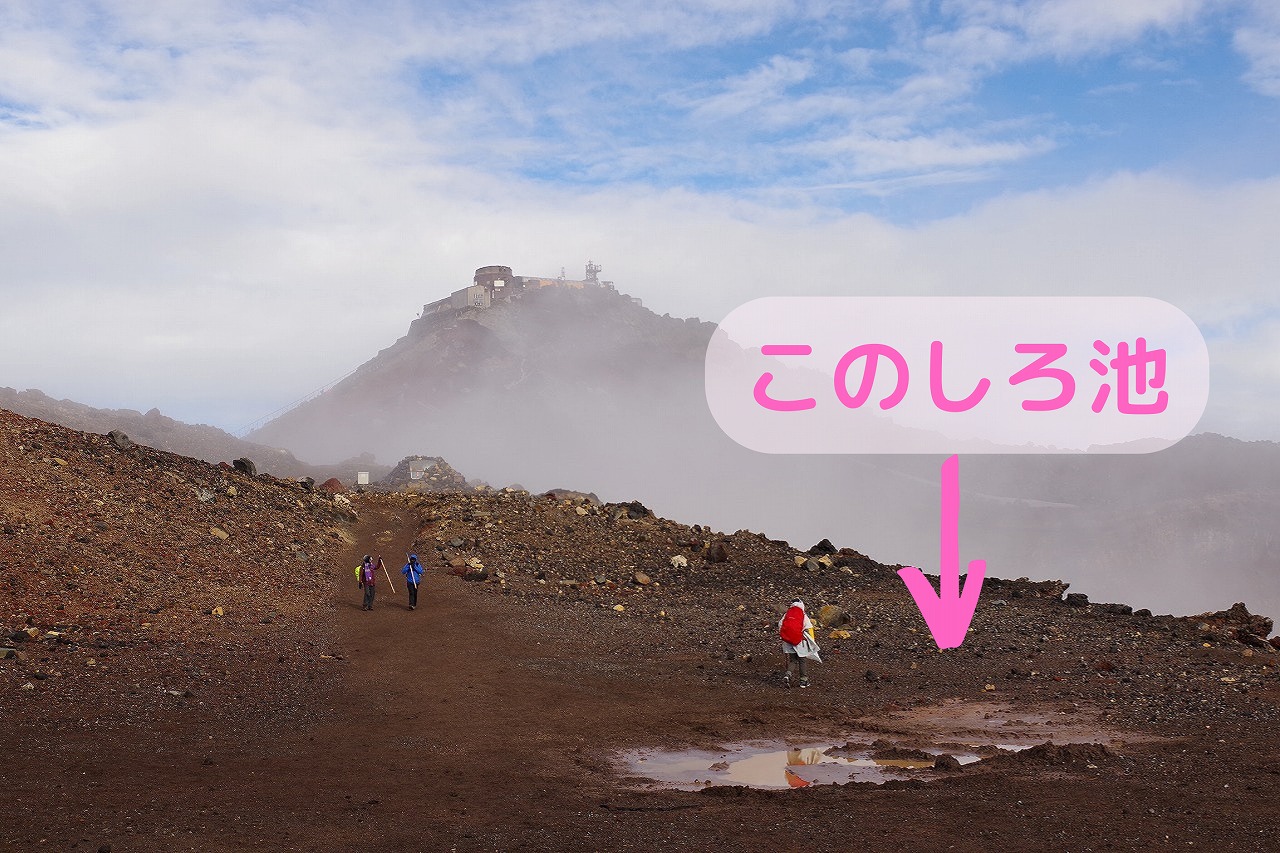富士山　頂上　鰶池（このしろ池）